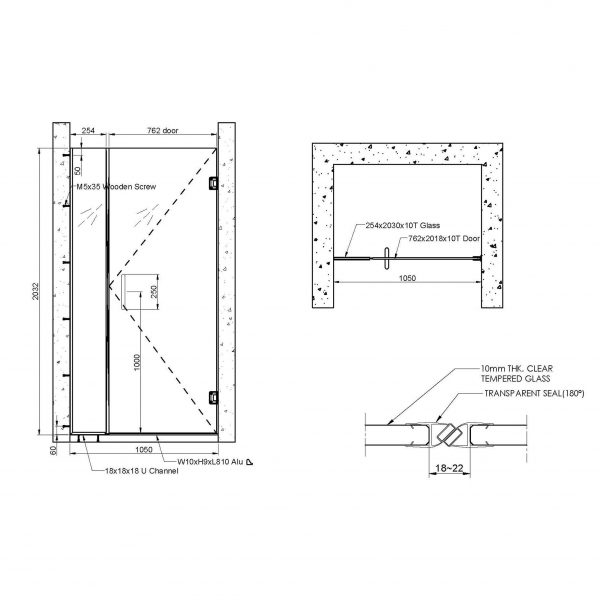 Shower Door Drawings - Building Supply Company